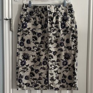 Eddie Bauer Purple Floral A-Line Skirt Corduroy Y2K Women’s 8 Grannycore